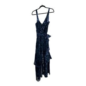 Hutch Dress Bax Burnout Tiered gown blue size Medium M